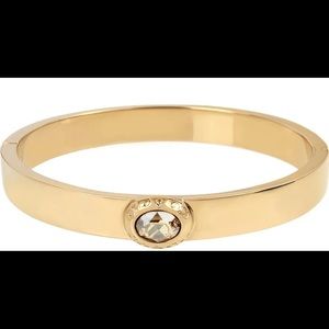 Signature Logo Hinged Coach Bangle- Gold
